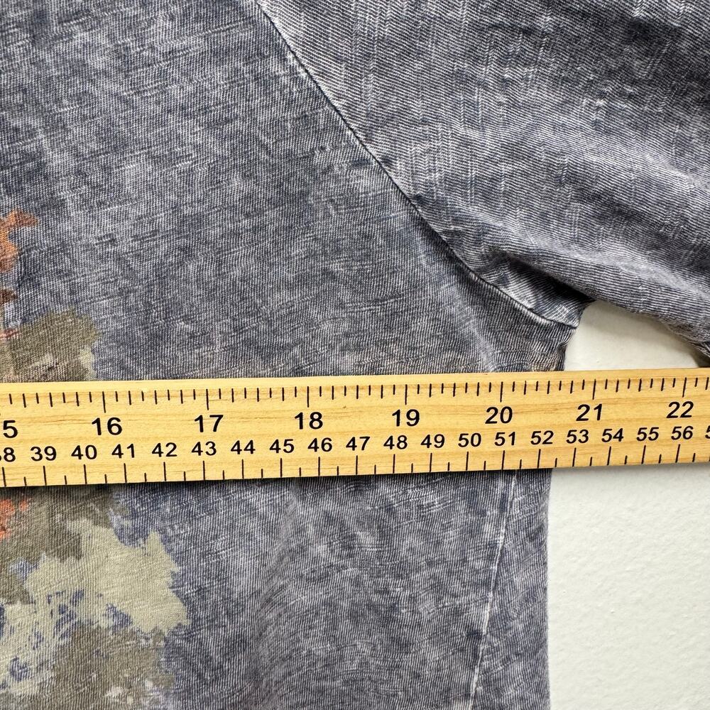 Jess & Jane M Acid Wash Floral Tunic Top Made USA Earthy Artsy Boho 90’s Cotton - Picture 6 of 13